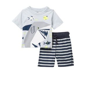 Smiling Shark Tee & Shorts Set
